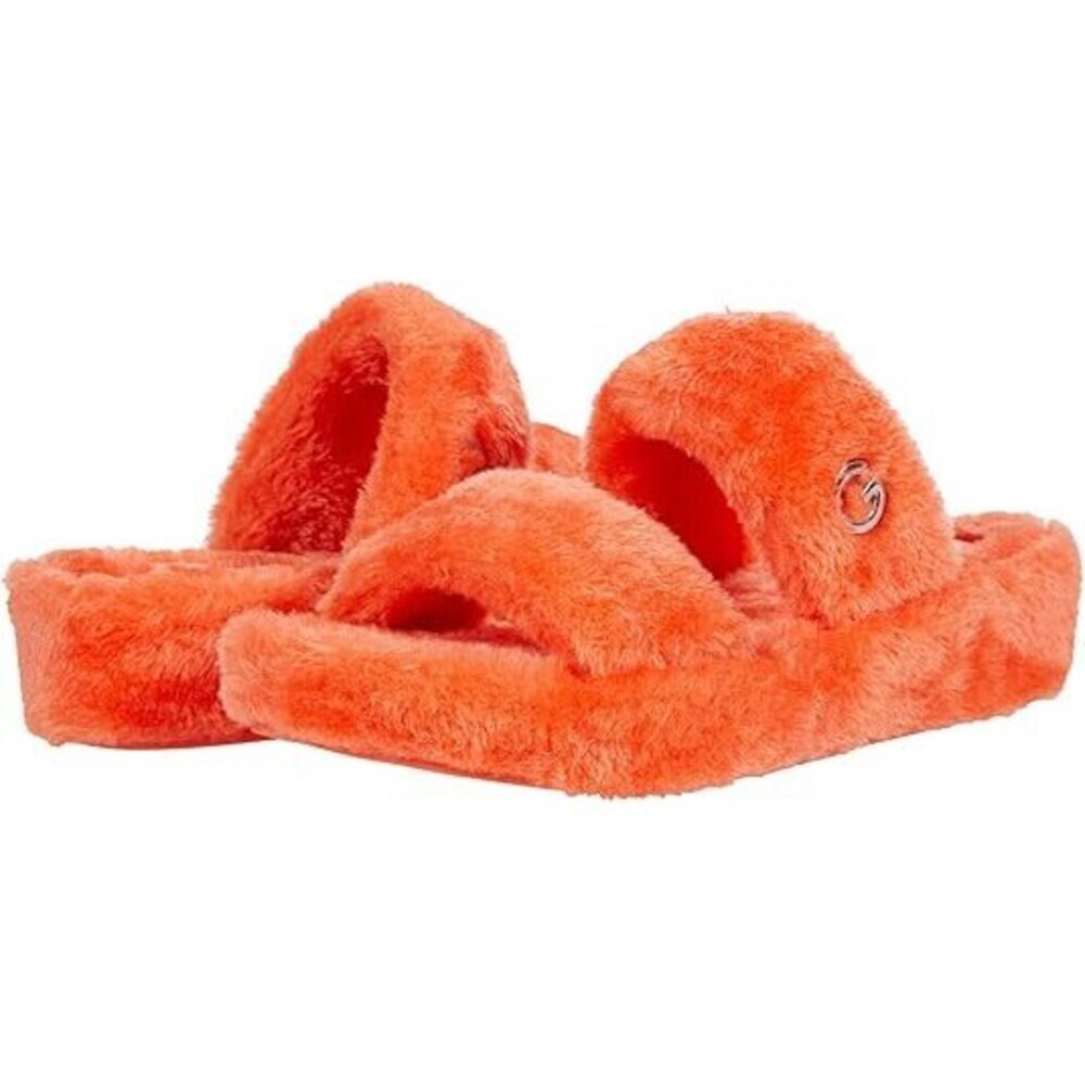 GBG Los Angeles Lennly Furry Slippers Women's 5.5 Coral Faux Fur Slide JOBB2003